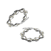 ABG-8043-DY Sterling Silver Bracelet With 18K Gold And Diamond Jewelry Bali Designs Inc
